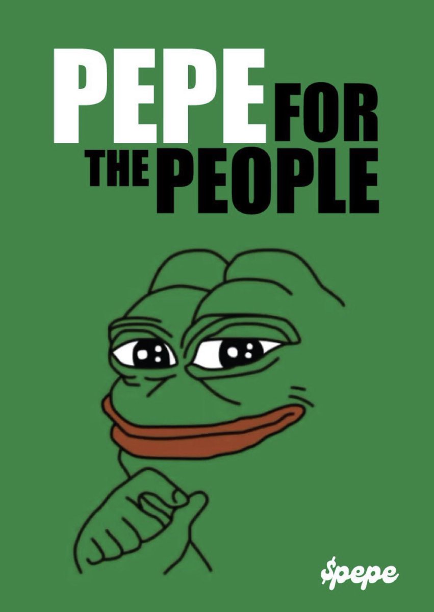 Why $pepe?

1. It achieved a market cap of 1 billion within 19 days in a BEARMARKET

2. It's not yet listed on Coinbase and Robinhood.

3. the highest social engagement.

4. It's a genuine memecoin, unlike dog or cat coins that lack humor.

5. robust community support.

6. an…