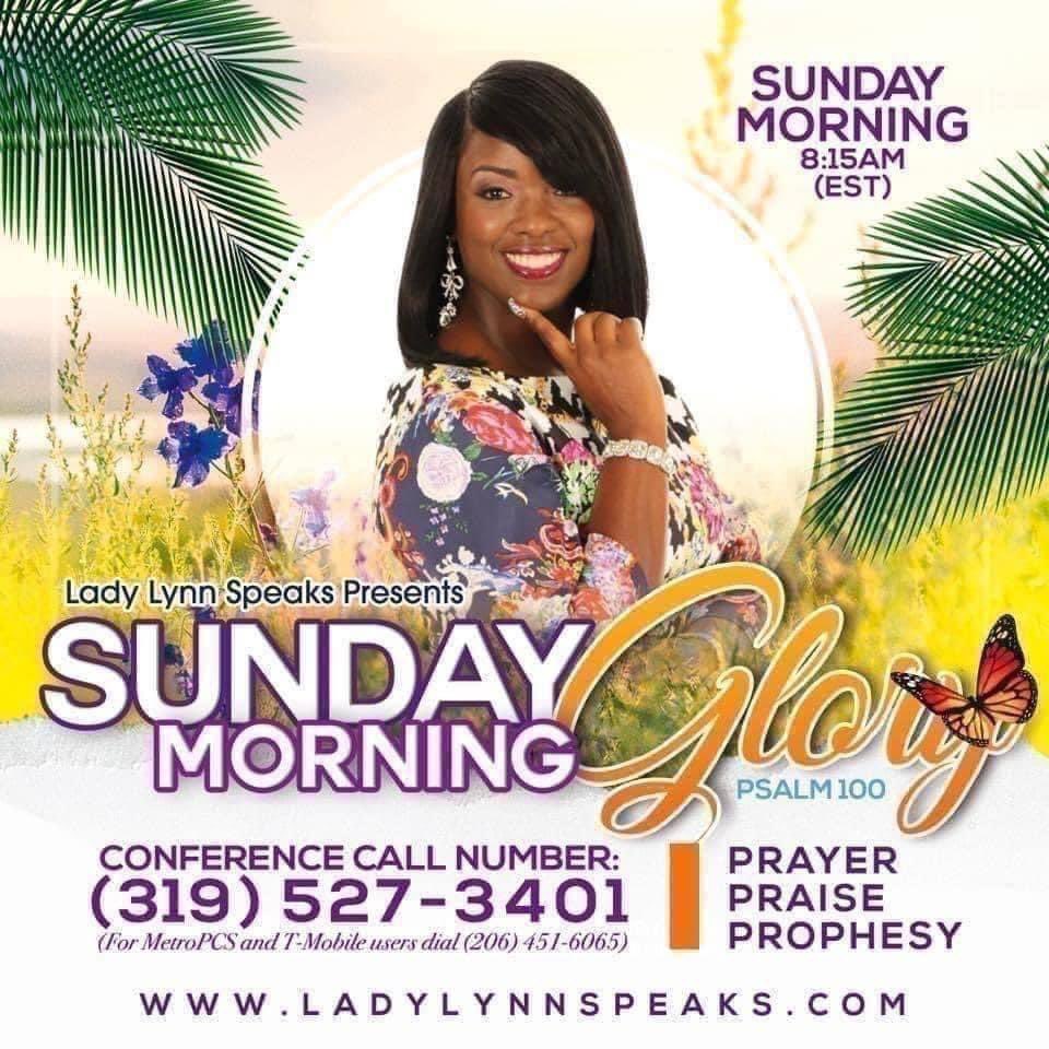 Join us this morning at 8:15 AM EST.  for #SundayMorningGlory #LadyLynnSpeaks #BeautyLineMogul #IHelpYouGiveBirth #IProphesy #ISpeak #ITeach #IMentor #ICoach #IPray #WeWIN
ladylynnspeaks.com