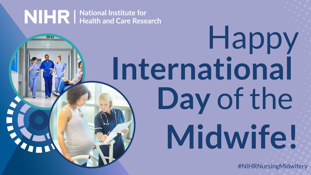 Today is #InternationalDayOfTheMidwife and we are celebrating the vital role that midwives play in leading, delivering and supporting research. Find out more about how the NIHR can support nurses and midwives: nihr.ac.uk/health-and-car… #NIHRNursingMidwifery