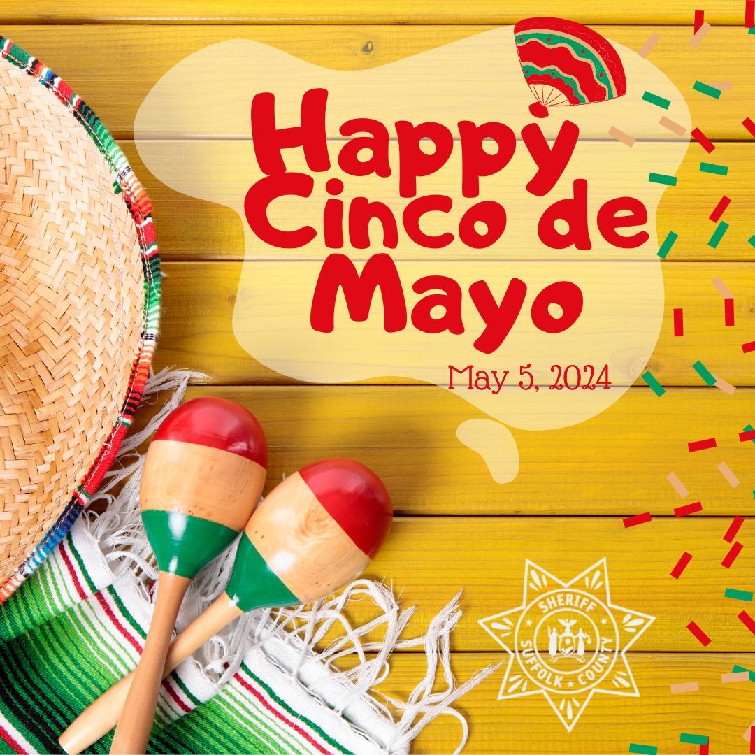 Happy Cinco de Mayo! Please remember that our deputies are actively patrolling for impaired drivers. If you're planning to celebrate, do so responsibly.