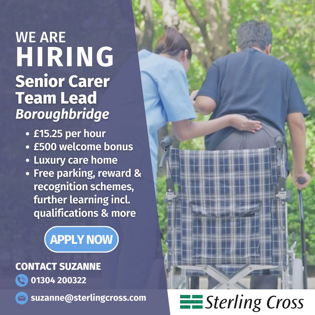 Experienced #HealthcareAssistant #HCA and ready to mentor others? 👨‍🏫👩‍🏫 A luxury #Boroughbridge #carehome is looking for a #Senior #Carer #TeamLead to join their team! #Dayshift or #nightshift available - contact #Suzanne for info @ suzanne@sterlingcross.com #carejobs #HCAjobs