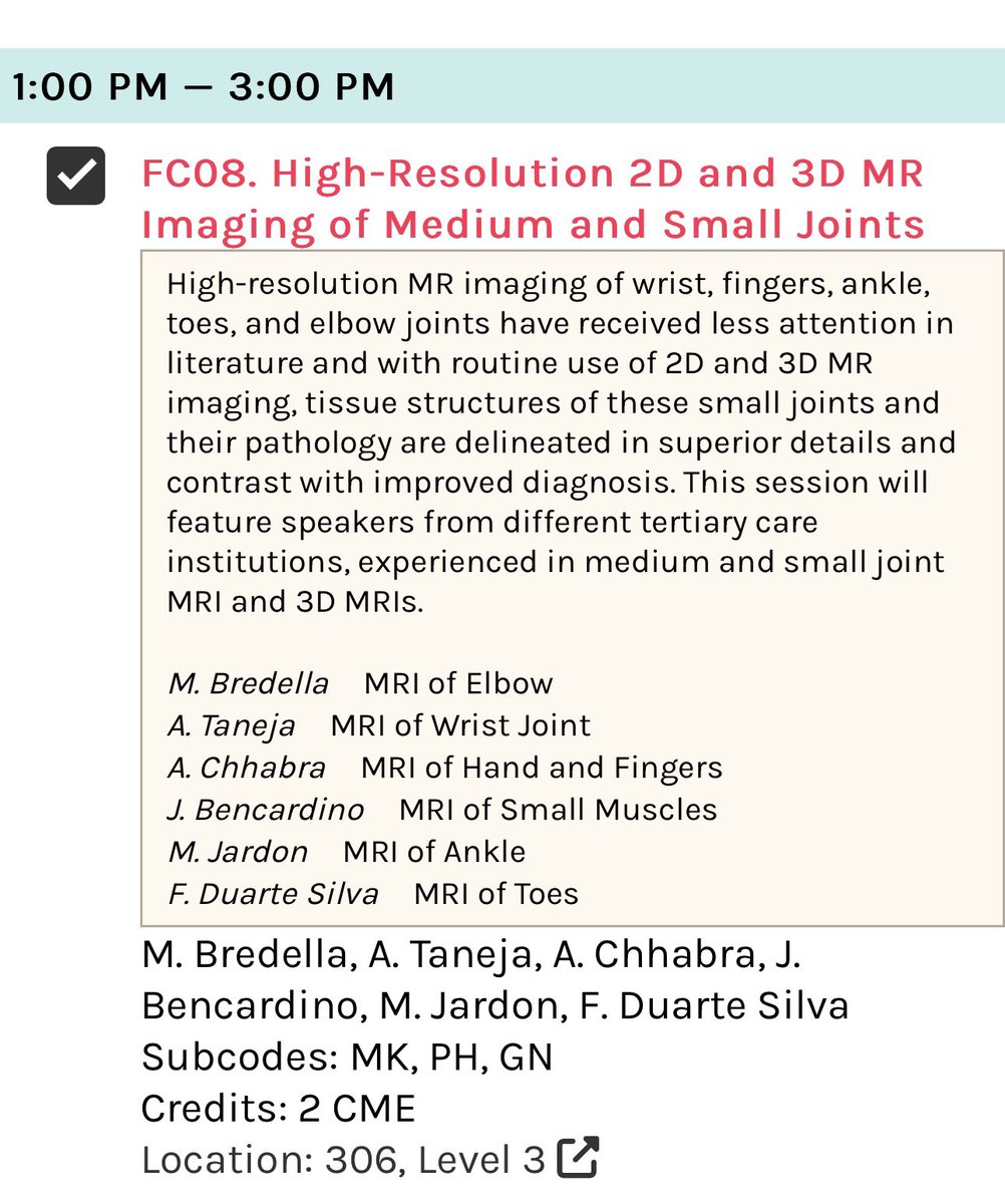 Meet us today at 1pm for Joints Imaging Session! #arrs2024 #arrs24 @BredellaMD @AChhabraMD @FlavioDuarteSi1 @ARRS_Radiology @UTSW_Radiology @UTSW_RadRes