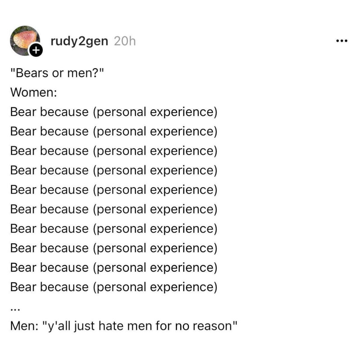 “Bear” discourse. IYKYK.