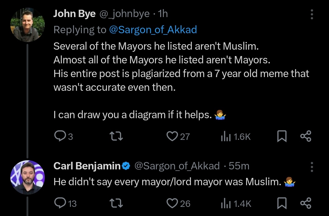 Watching John Bye knowledge slam Carl Benjamin is something we should all see. Nice work @_johnbye