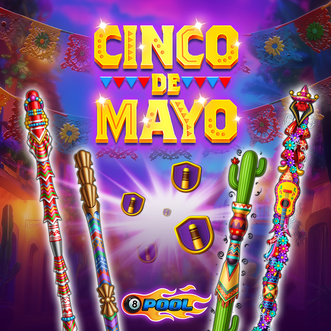 NEW #CincoDeMayo Cue Set! 🎉 🎱 Give your #CueCollectionPower a boost with amazing Web Shop discounts! 🎁 Get yours » mcgam.es/db66gE #8BallPool