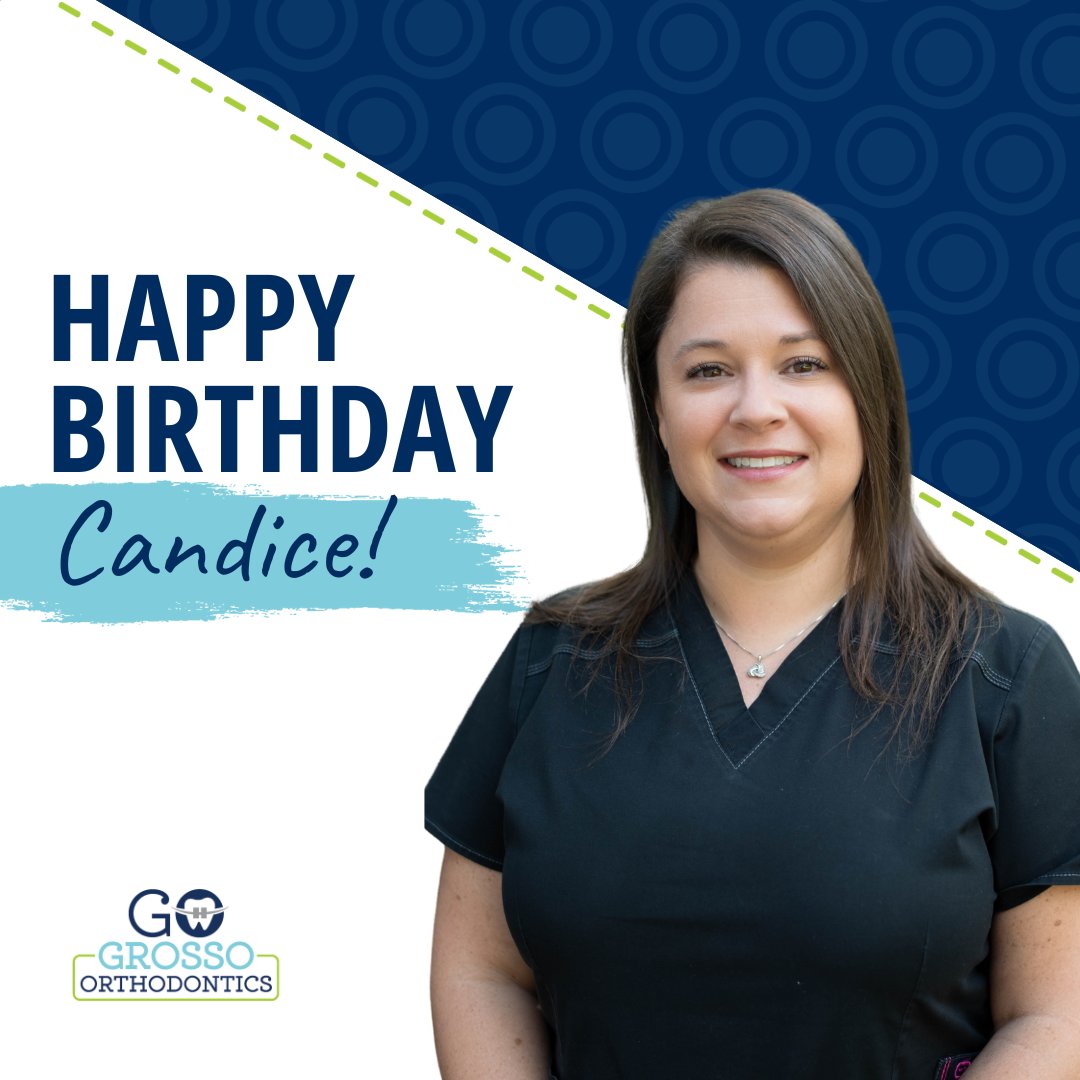 Sending the biggest birthday wishes to Candice, our Orthodontic Financial Coordinator extraordinaire! 🎉 May your day be filled with happiness and fun! We love you! 💚

#HappyBirthday #WeLoveOurTeam #GrossoOrthodontics