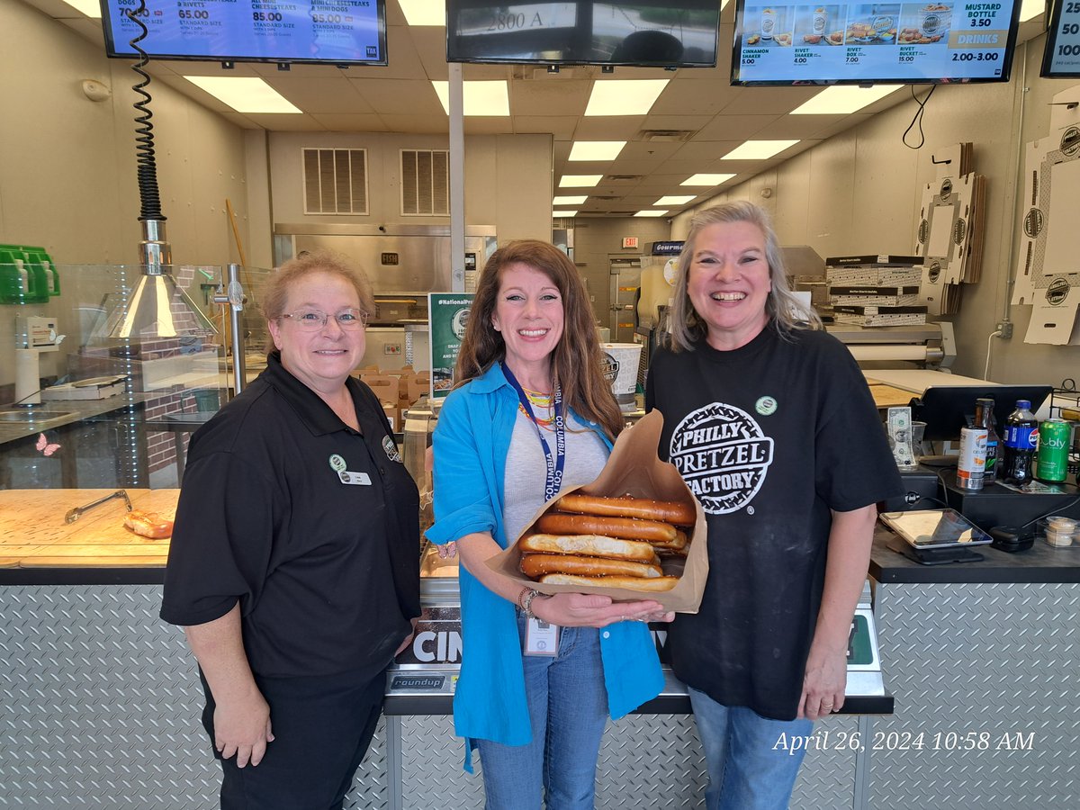 Philly Pretzel Factory generously donated 50 fresh-baked pretzels on National Pretzel Day to our residents at Rapid Shelter Columbia! Residents enjoyed pairing their pretzel with The Pretzel Breathing Technique which helps to calm the nervous system and alleviate anxiety.