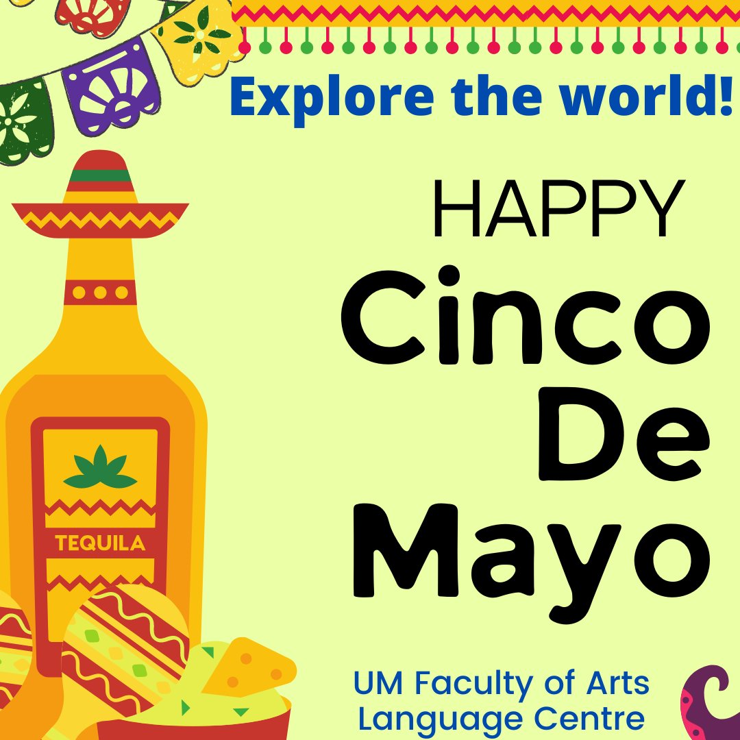 Cinco de Mayo (pronounced [ˈsiŋko ðe ˈmaʝo] in Mexico, Spanish for 'Fifth of May') is an annual celebration of Mexico's victory over the Second French Empire at the Battle of Puebla in 1862.⁠
⁠
#LearnSpanish #UManitoba #StartAtArts #LanguagesMatter