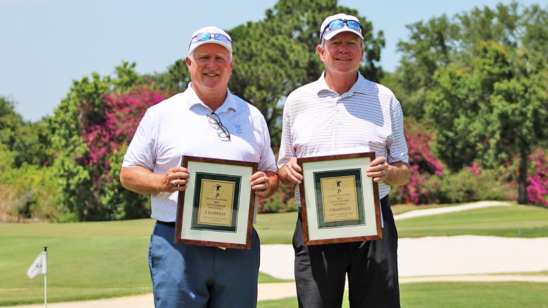 Jeff Semple of Canton and Jim Durr from Silver Lake came from five shots behind in the Society of Senior's 39th Ed Tutwiler Four-Ball in Palm City, FL to win in a playoff: societyofseniors.com/news/semple-du…