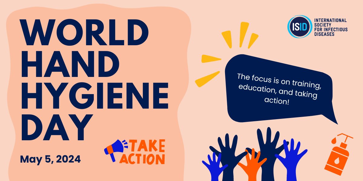 The campaign theme for this year’s #WorldHandHygieneDay is “Promoting knowledge and capacity building of healthcare workers through innovative and impactful training and education on #infectionprevention and control, including #handhygiene.” #ISID ow.ly/5gf150Rwlsf