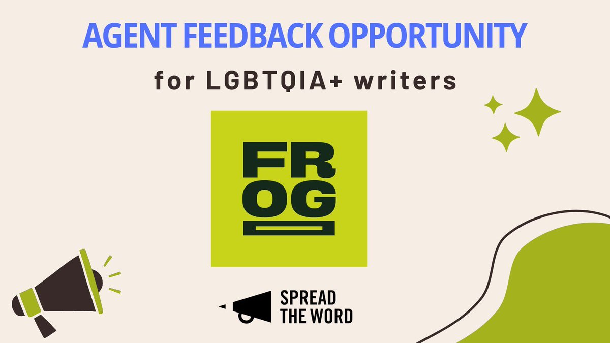 frogliterary's tweet photo. 📣 Opportunity for LGBTQIA+ writers! 

We are delighted to have partnered with @STWevents to provide 1-2-1 agent feedback on your fiction or non-fiction project.

📩 Apply by June 3rd. More info here: https://t.co/mIgwvTeGch https://t.co/XUSWWGVndC