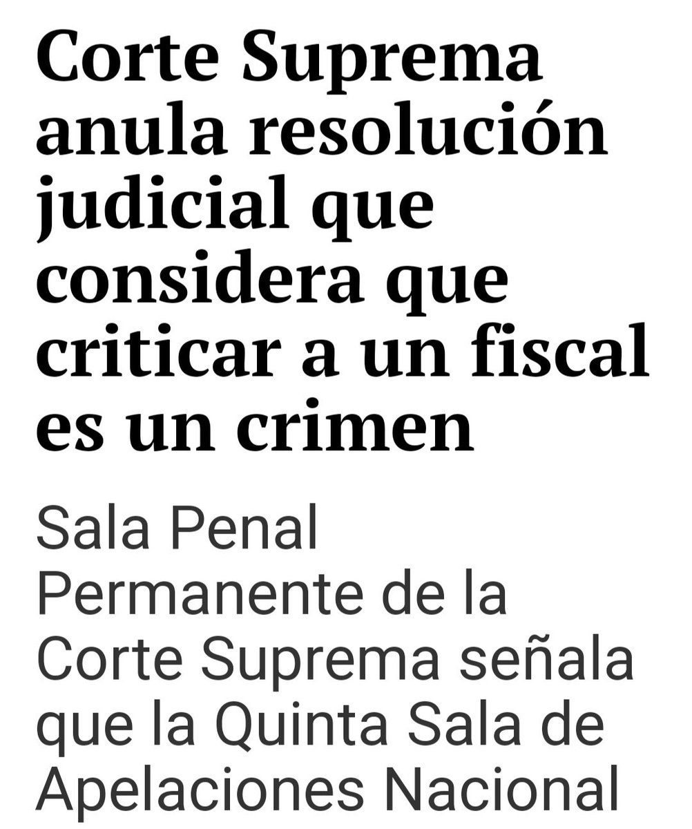 CONTUNDENTE DERROTA DE FISCALES DOMINGO PEREZ, VELA BARBA Y MARITA BARRETO!! La Sala Penal Permanente de la Corte Suprema, presidida por César San Martin, dispone que no constituye delito, la crítica a los Fiscales. Van cayendo los ídolos de barro. #PubliquenAcuerdoOdebrech