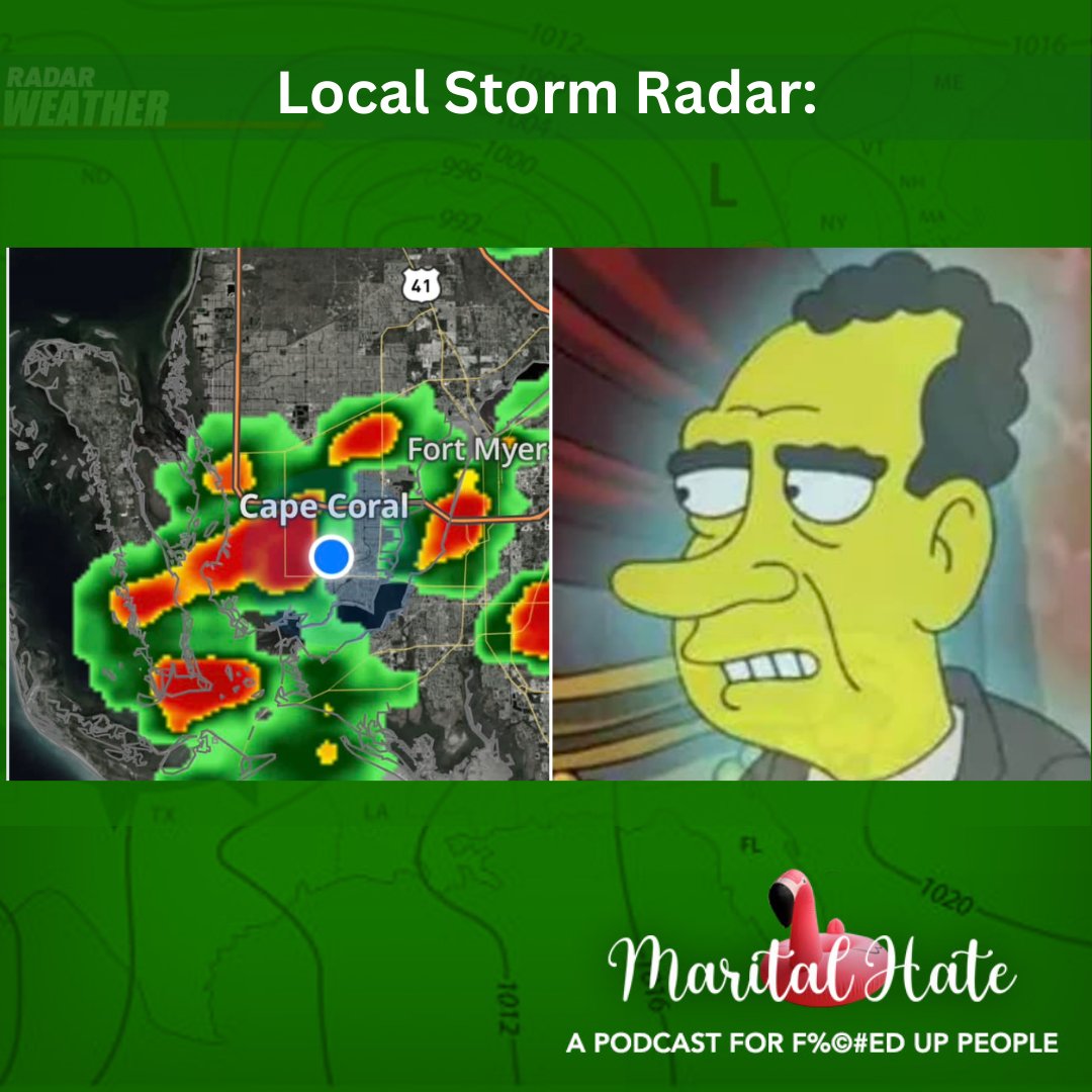 Strange sightings on our radar today... Is that Nixon's ghost? 👀 Tune in tonight at 8pm for more eerie fun on 'Marital Hate' with Doug and Stacy! #MaritalHate #NixonsGhost #PodcastFun