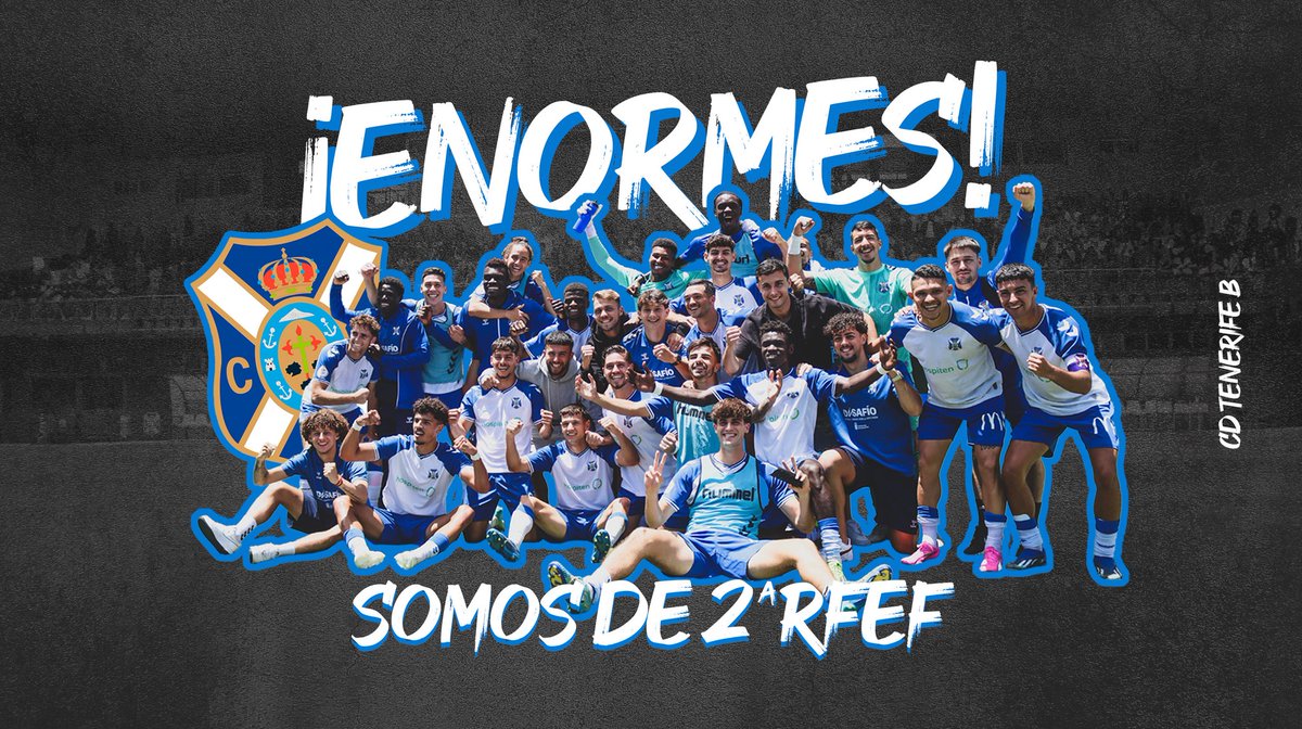 ¡𝐄𝐍𝐎𝐑𝐌𝐄𝐒! 

¡El #CDTenerifeB es de #𝐒𝐄𝐆𝐔𝐍𝐃𝐀𝐑𝐅𝐄𝐅!

¡Enhorabuena, #blanquiazules ⚪🔵👏!

@CdtCantera @CDTFundacion #YoSoyElTenerife