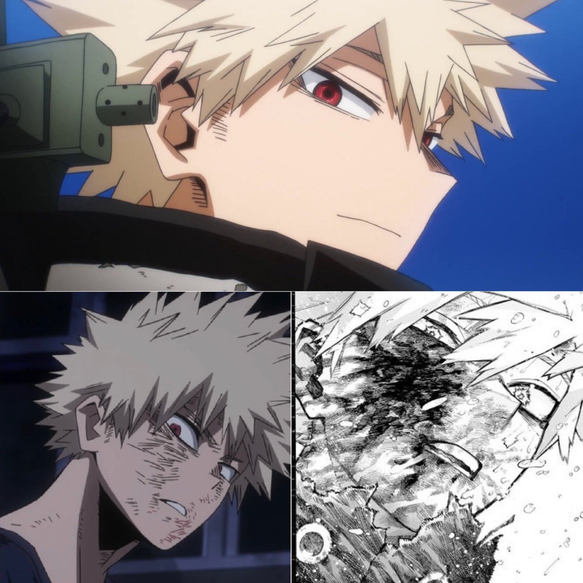 Kacchan looking over his shoulder during the big realizations