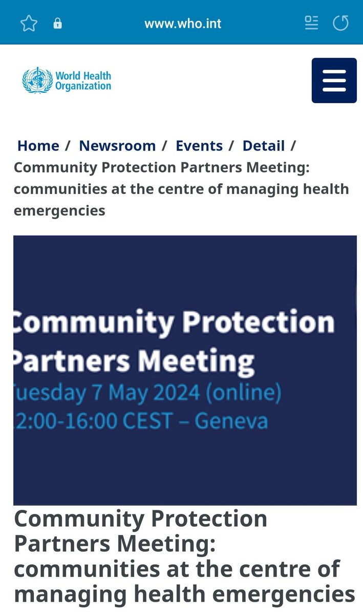 Delivering #communityprotection means putting people and communities that are affected by an emergency at the centre of decisions and actions aimed at protecting their health and well-being. Join Dr @NedretEmiroglu & Dr Mike Ryan from WHO, Dr @petra_khoury from @ifrc,