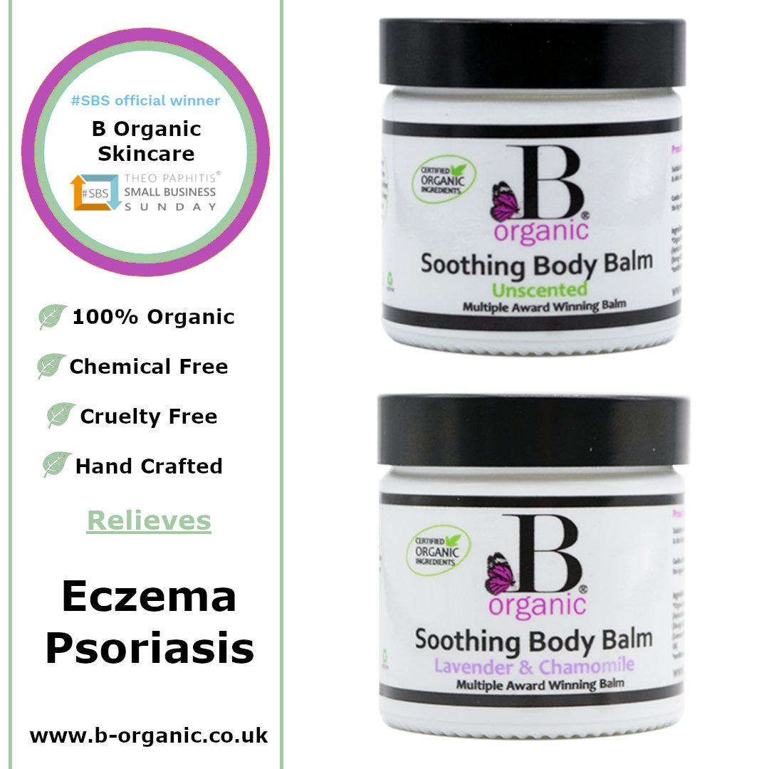 Multiple Award Winning Organic Skincare that works wonders on most sensitive skin. b-organic.co.uk #Win Organic Soothing Body Balm. F&RT to enter the #comp #eczema #SBS #firsttmaster #nonasties