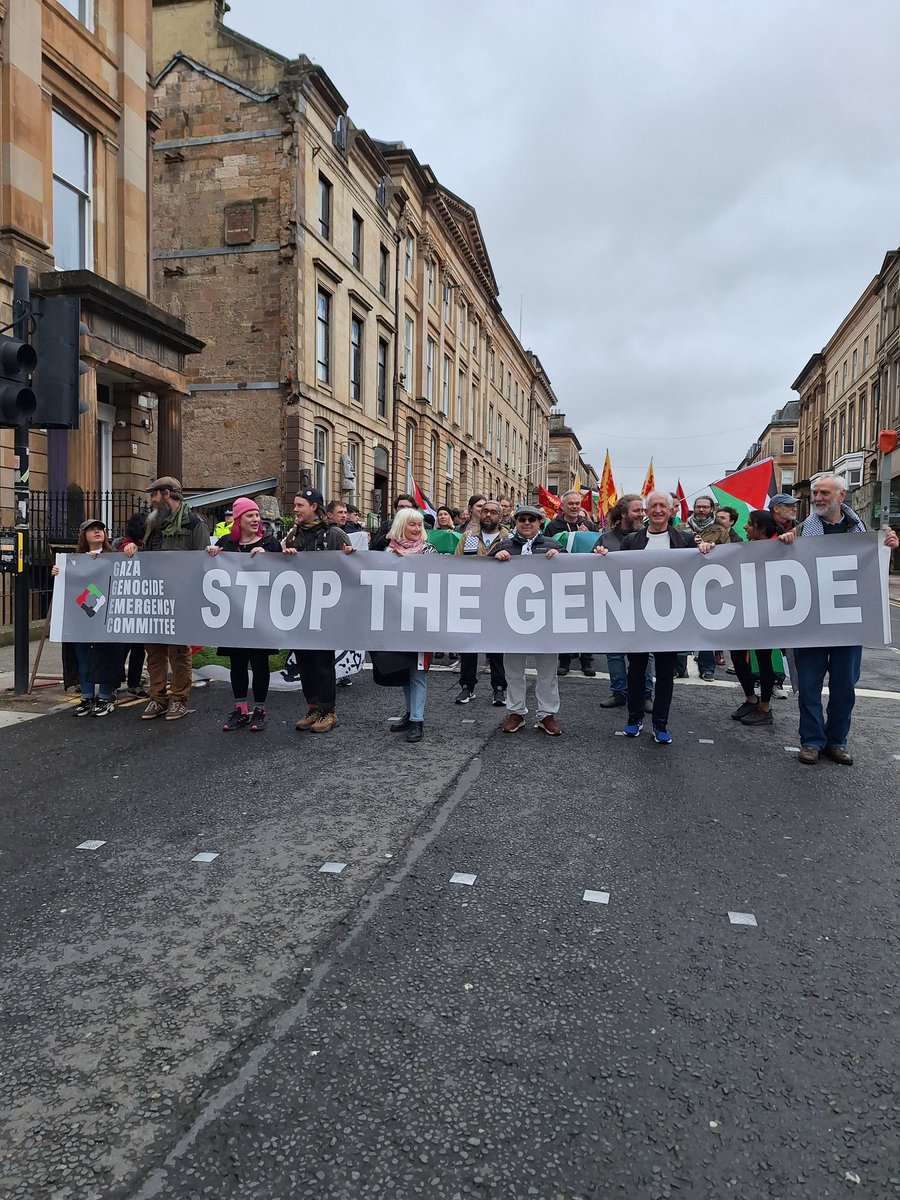 Strong support & solidarity from #Glasgow to #Palestine 
#MayDay2024 
When people are occupied, resistance is justified 🇵🇸✊️🏴󠁧󠁢󠁳󠁣󠁴󠁿
The people united will never be defeated 🇵🇸✊️🏴󠁧󠁢󠁳󠁣󠁴󠁿
#FreePalestine 
#StopIsraeliWarCrimes 
#StopZionism 
#CEASEFIRE_NOW 
@ggectee @scottishpsc