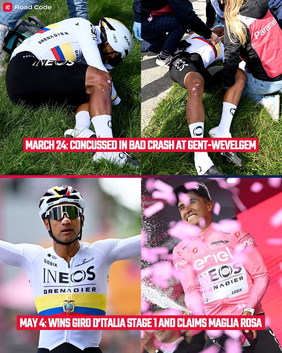 From having his Classics ended by injury to leading the Giro in six weeks 💪

A formidable recovery from Jhonatan Narváez.  

📸 Getty Images
_______
🇮🇹 #Giro