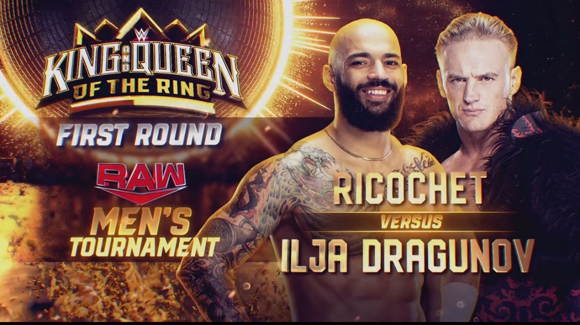 Tomorrow #WWERaw King Of The Ring Tournament 1st Round @KingRicochet v @UNBESIEGBAR_ZAR