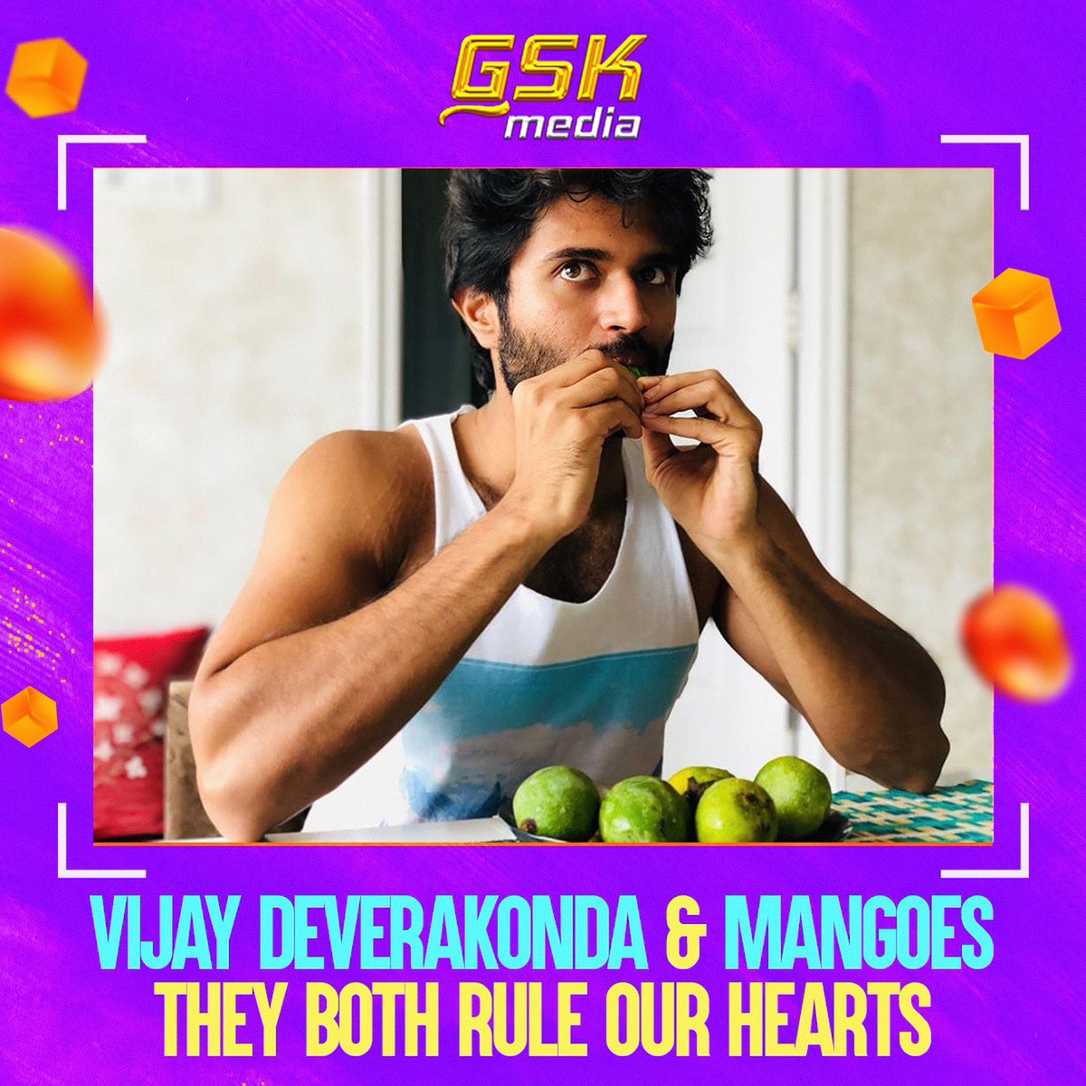 Summer Season ☀️ @TheDeverakonda's tasty suggestion to everyone: eat mangoes in this hot summer!🥭 #VijayDeverakonda #VD