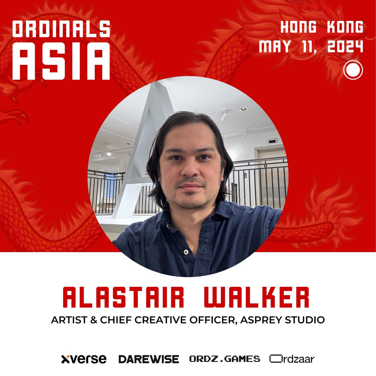 🐲SPEAKER ANNOUNCEMENT🐲 @AspreyStudio will be speaking at @Ordinals_Asia in Hong Kong! Alastair is the Artist and Chief Creative Officer of Asprey Studio, an innovative end-to-end studio, compromising of a design studio, club, gallery and workshop.