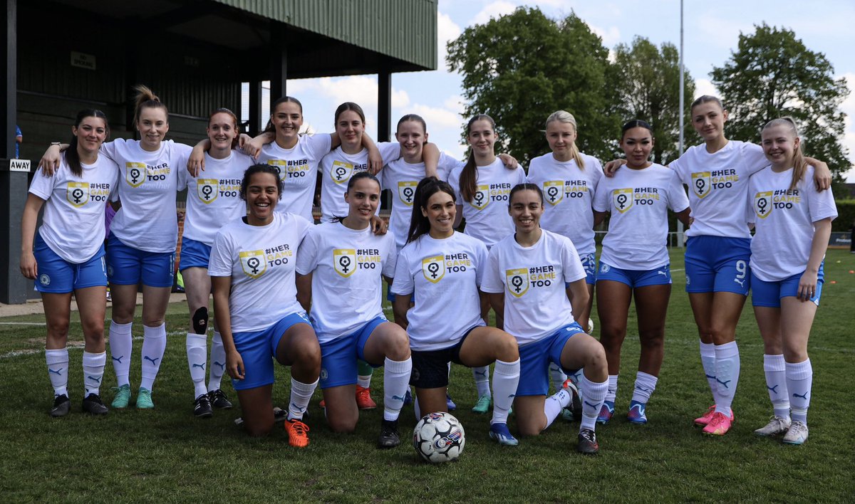 This afternoon's game against Leafield Athletic is our #HerGameToo dedicated fixture 🤝 Posh Women have joined forces with @HerGameToo to highlight the campaign that promotes diversity, equality and inclusion in football 💙 #pufc