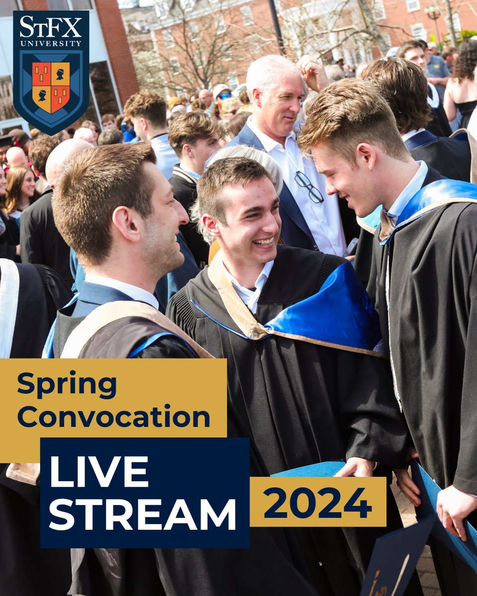 🎓 Get ready to throw your caps in the air! Tune in to our live stream of Spring Convocation and celebrate with us! Hit this link to watch it all go down: StFX.ca/convocation #stfx #ourstfx #stfxgrad