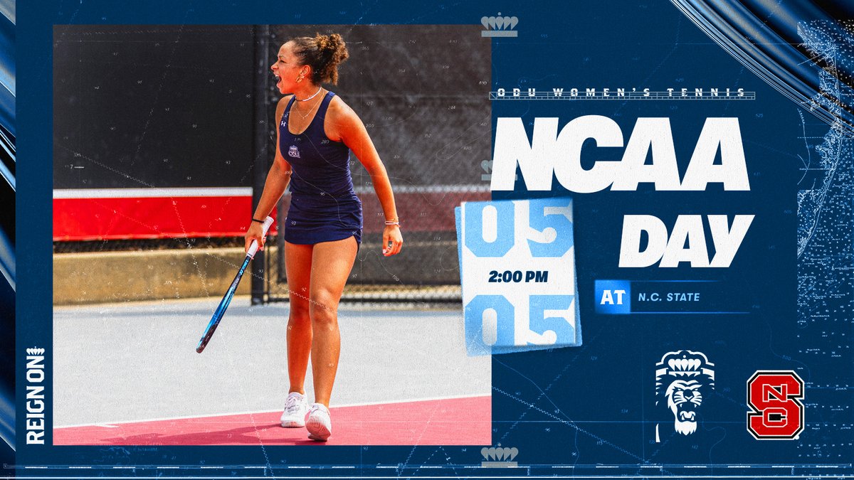 It's a regional final Sunday in Raleigh, NC with ODU facing 14th-ranked N.C. State at 2pm. Go Monarchs! #ODUSports | #Monarchs | #ReignOn 🆚- #14 N.C. State 🕕 - 2 p.m. 📍- Raleigh, N.C./J.W. Isenhour Tennis Center 📊- tinyurl.com/3uewyzk9 📺 - tinyurl.com/8pe9zewz