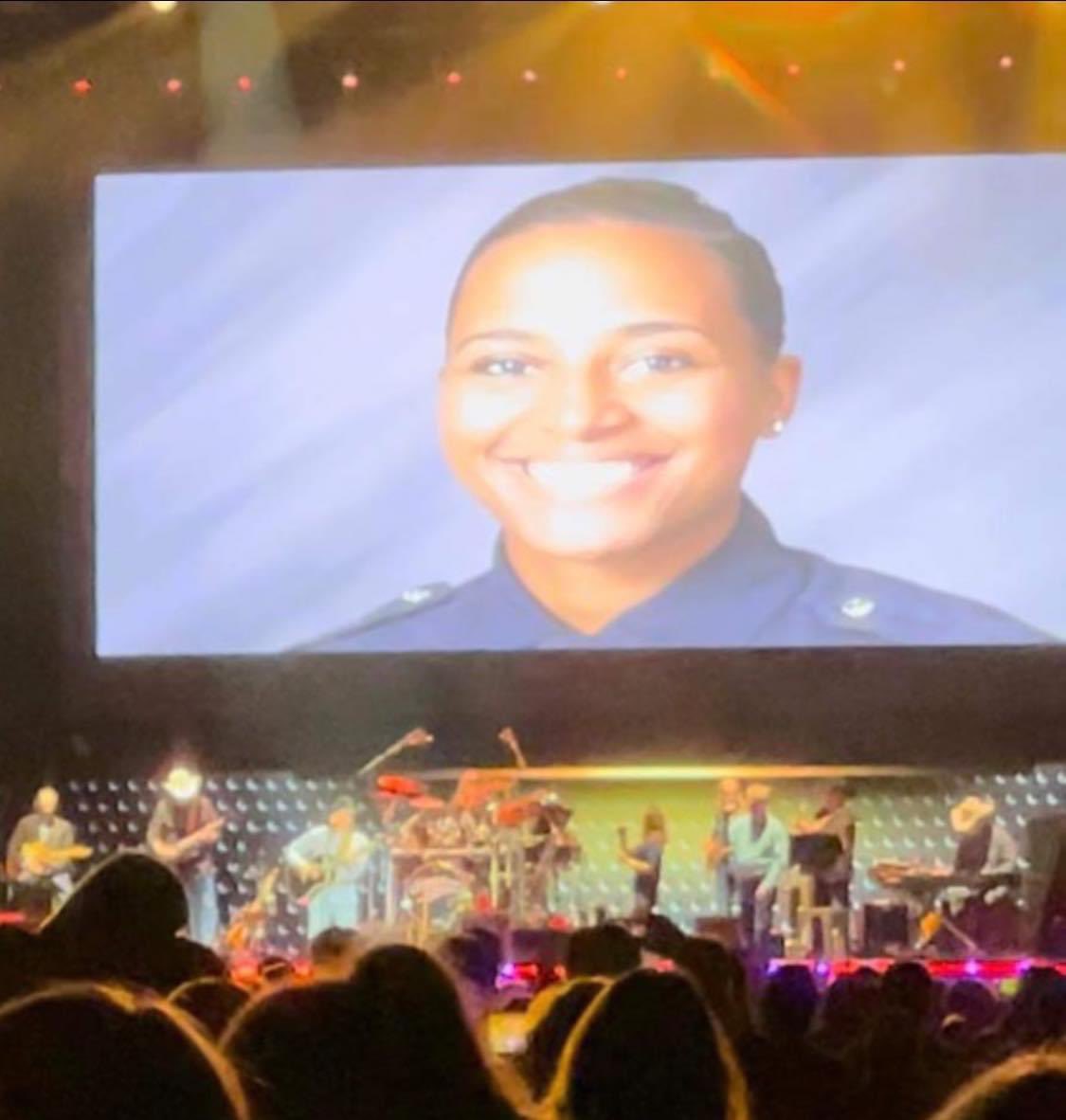 . @GeorgeStrait thank you so much for honoring Officer Leath at @LucasOilStadium last night. Bre was a tremendous person who made everyone around her better and she is missed very much by so many people. I just want to say that your tribute meant so much to so many of us,…