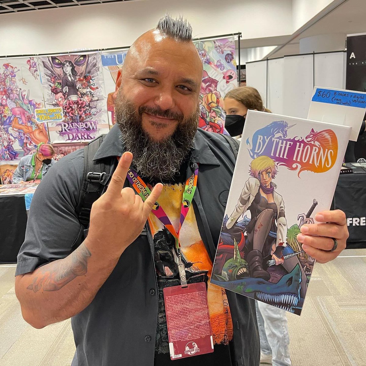 This is the 4th (of probably 50 or more) creator spotlights for POTS & PANELS: A COMIC COOK BOOK ANTHOLOGY @DarthSan is a terrific writer. His series @BYTHEHORNScomic & VORACIOUS. (Both w/now blowing up artist, @JasonMuhr are staples on my bookshelf!