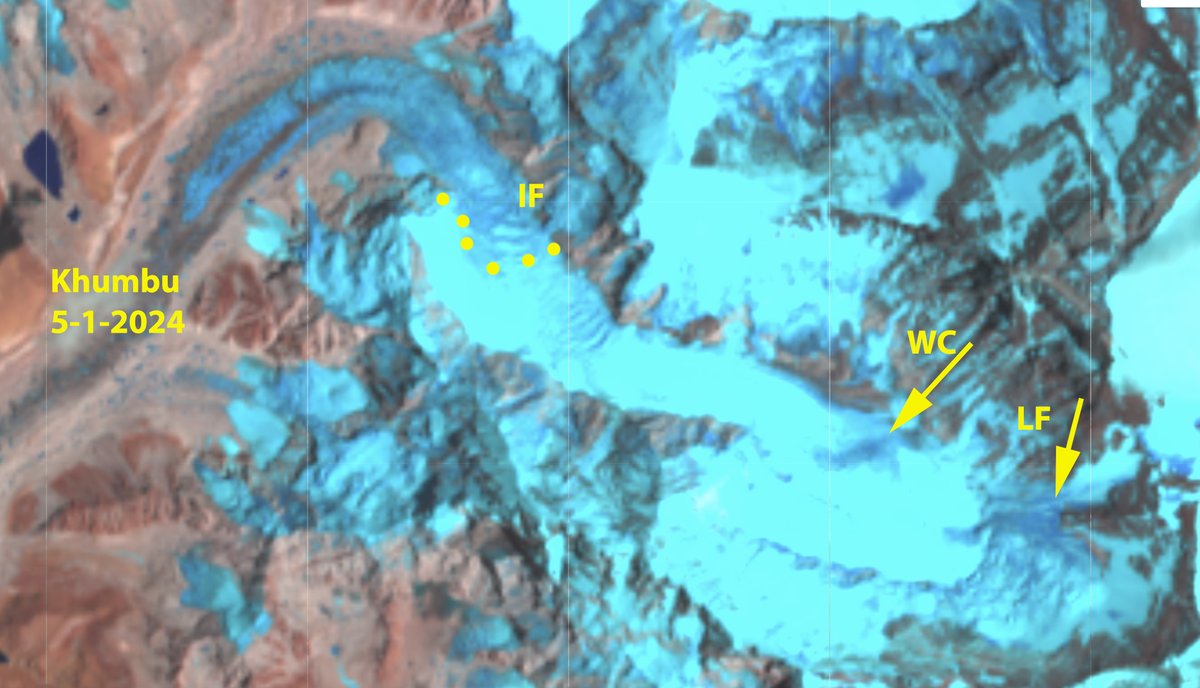 Mauri Pelto (@realglacier) on Twitter photo Mount Everest glacier snow lines remained above 5800 m from Nov. to May. May 1 snow line is highest avg.= 6050 m, this indicates persistent limited ablation through winter. Khumbu Glacier snow free areas evident. <a href="/BakerPerry1/">Baker Perry</a> <a href="/MohanBChand/">M. B. Chand</a> <a href="/NASAEarth/">NASA Earth</a>
glacierchange.blog/2024/05/05/mou… Mount Everest glacier snow lines remained above 5800 m from Nov. to May. May 1 snow line is highest avg.= 6050 m, this indicates persistent limited ablation through winter. Khumbu Glacier snow free areas evident. <a href="/BakerPerry1/">Baker Perry</a> <a href="/MohanBChand/">M. B. Chand</a> <a href="/NASAEarth/">NASA Earth</a>
glacierchange.blog/2024/05/05/mou…