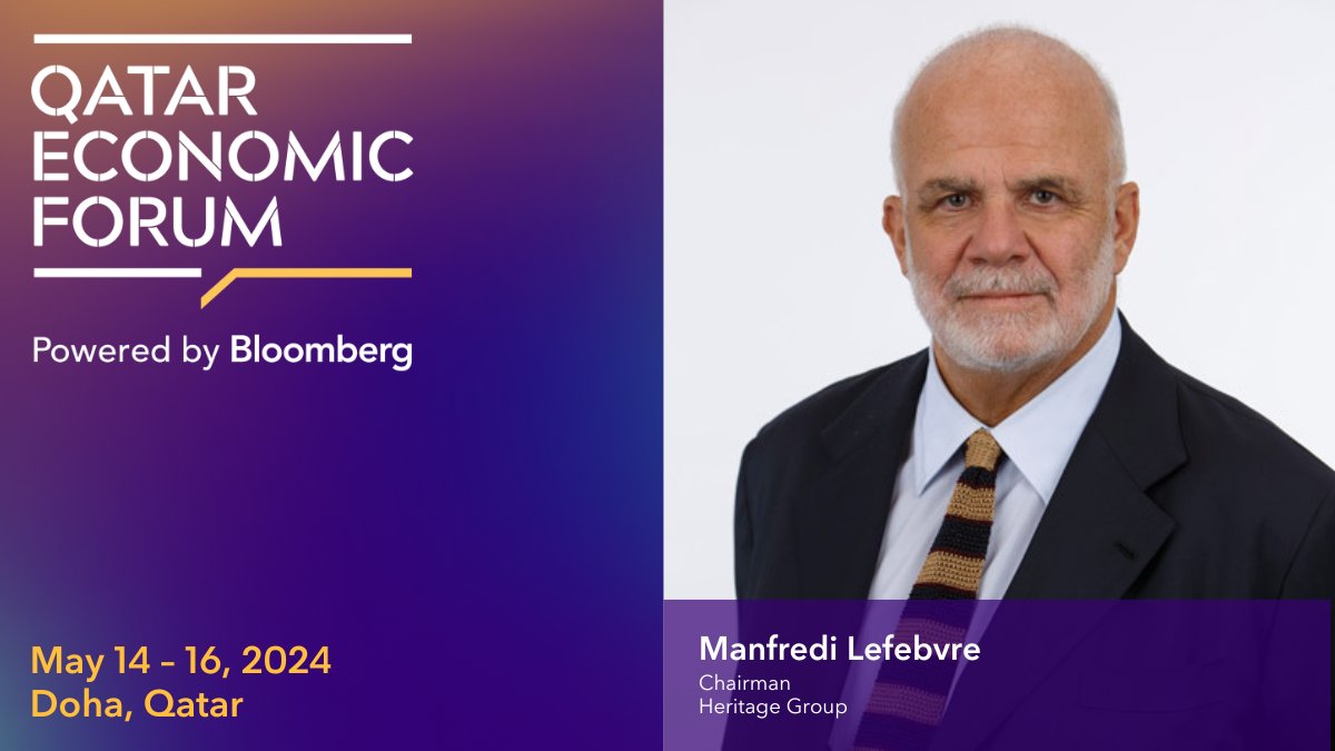 How are high net worth individuals investing globally to spread risk? @BloombergLive’s @ThisisMallika sits down with Heritage Group Chairman Manfredi Lefebvre at the @QatarEconForum May 14th. bloom.bg/3SPrTfR #QatarEconomicForum #منتدى_قطر_الاقتصادي