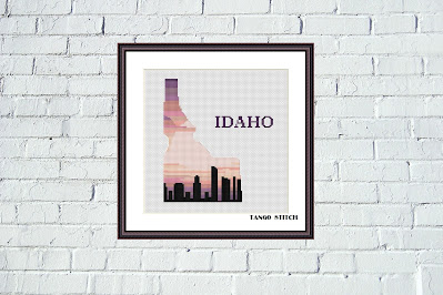 Tango Stitch easy cross stitch designs: Idaho state map skyline silhouette cross stitch tangostitch.blogspot.com/2021/03/idaho-… 
#crossstitchpattern #crossstitch #needlecraft #stitching #embroidery #Idaho