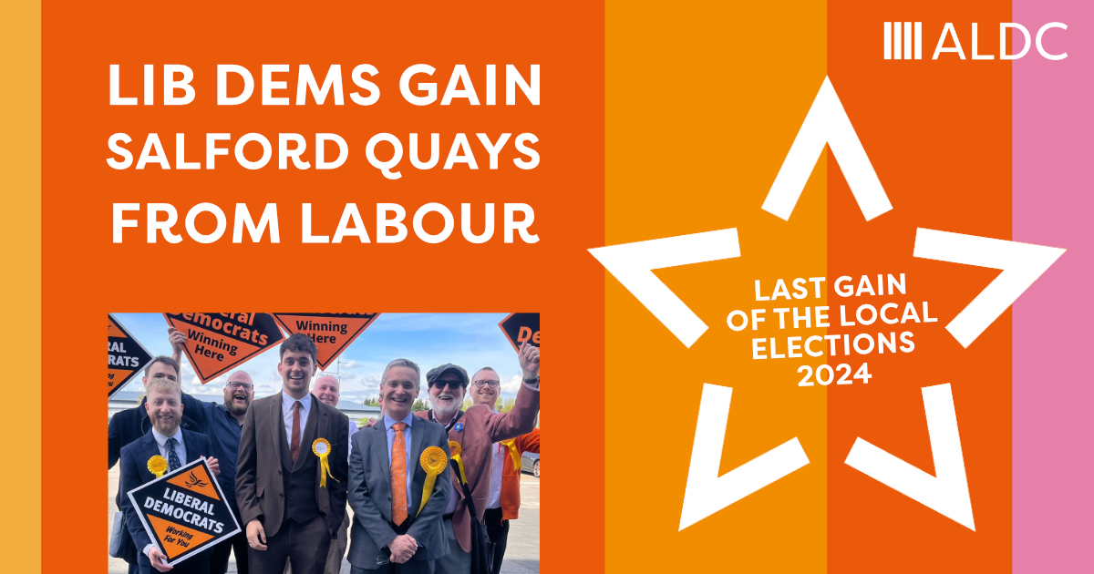 That's it, the 2024 Local Elections are done! 

Ending in ALDC's home turf with a superb gain from Labour in the Quays ward on Salford Council.

Congratulations to Jonathan Moore and all the rest of our incredible councillors, candidates &amp; teams.

Enjoy your bank holiday weekend