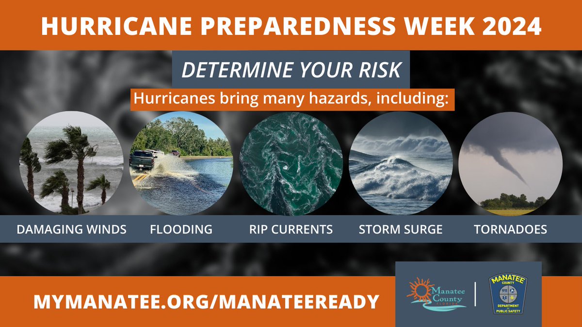 MCGPublicSafety's tweet photo. 🌀Today is the first day of Hurricane Preparedness Week! The start of hurricane season is less than a month away. It's time to assess potential risks to your home or business &amp; mitigate against costly impacts.
➡️ Learn more ways to prepare: https://t.co/c6xYw2Tbmx
#HurricanePrep https://t.co/7vmus4GgVM