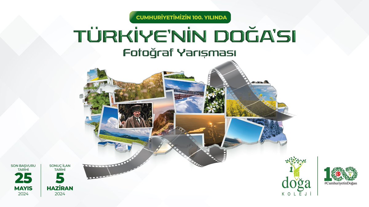 Haydi Türkiye📷
Cumhuriyetimizin 100. yılında Türkiye’nin Doğa’sı Fotoğraf Yarışması❗️
Türkiye'nin eşsiz doğal güzelliklerini ve çeşitliliğini göstermek amacıyla doğa severleri ve fotoğraf tutkunlarını bir araya getirdiğimiz yarışmaya başvurmak için; dogakoleji.k12.tr/basvurular/fot…