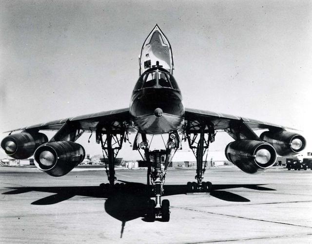 Convair B-58 Hustler, without central pod, resembles a bug with lengthy legs. true icon of early Jet Age, with polished aluminium skin, and the ability to carry multiple nuclear bombs into Soviet Union at up M2.0