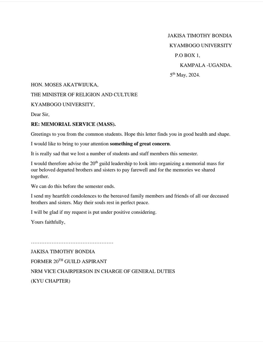 Gallant Combatants of the mighty Kyambogo University. Kindly receive this.
@kyambogou 
@KyambogoGuild 
@UYDKYU 
@KyambogoNup 
@roy_willy_ 
@komakechinno 
@EliKatunguka 
@nrminstitution 
@NrmForce 
@MakGuild 
@makinterface
@mak_bench 
@nusda250 
@Antelopug 
@Educ_SportsUg