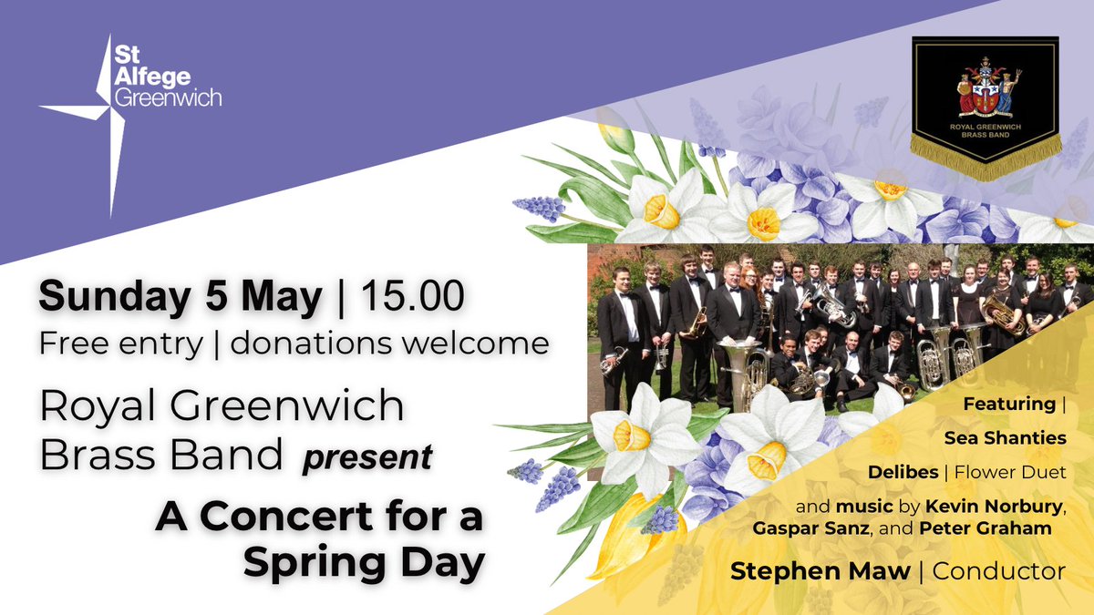 To round off our musical weekend, we are delighted to welcome back Royal Greenwich Brass Band to perform a programme full of the joys of spring 🎵🌸🌼🌷 Come and enjoy sea shanties, flower duets, and much more! TODAY | 15.00 | Free Entry #greenwich #music #concert #brassband