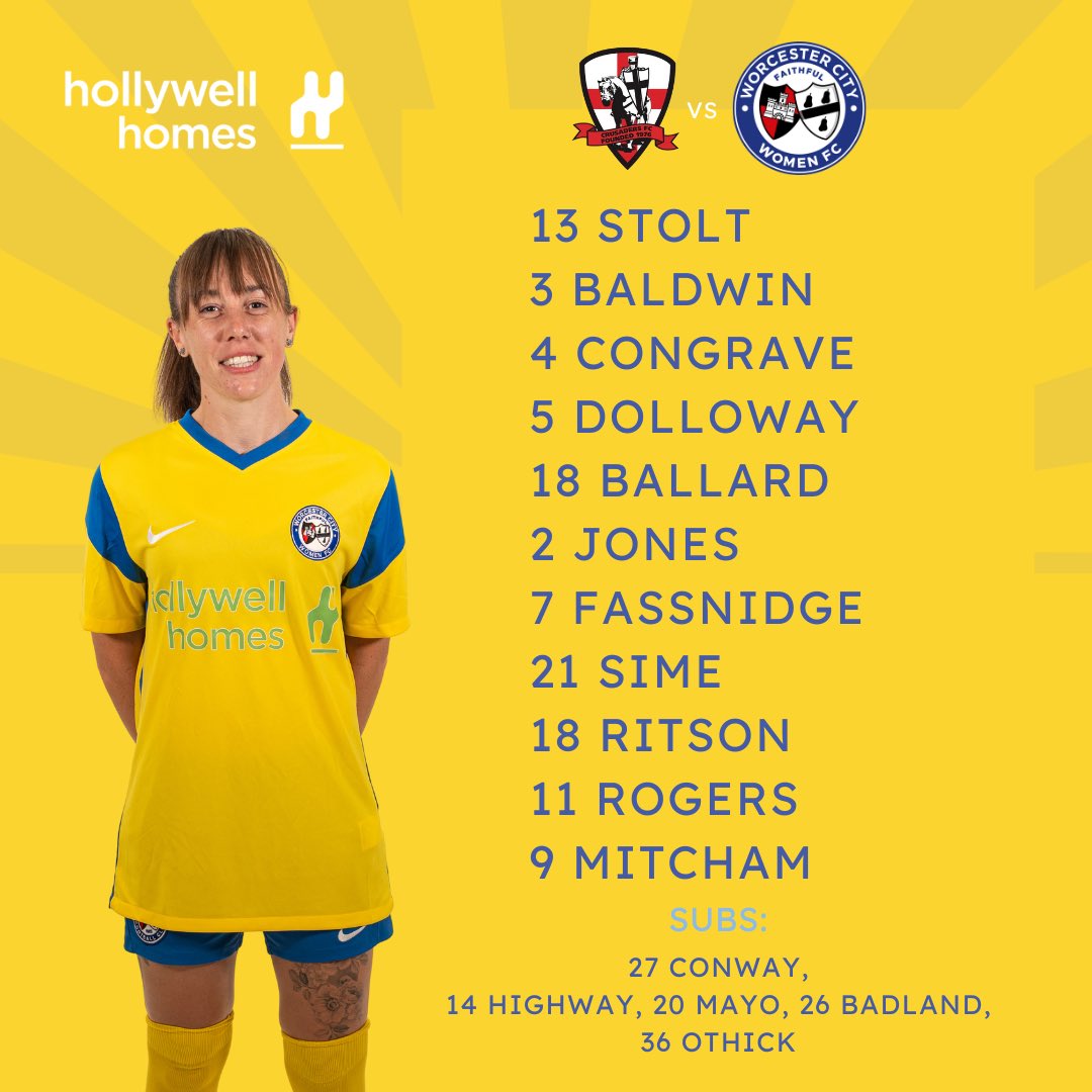 Your Worcester City team vs @CrusadersWFC ✊ 💛🤍 #WCWFC #RISE