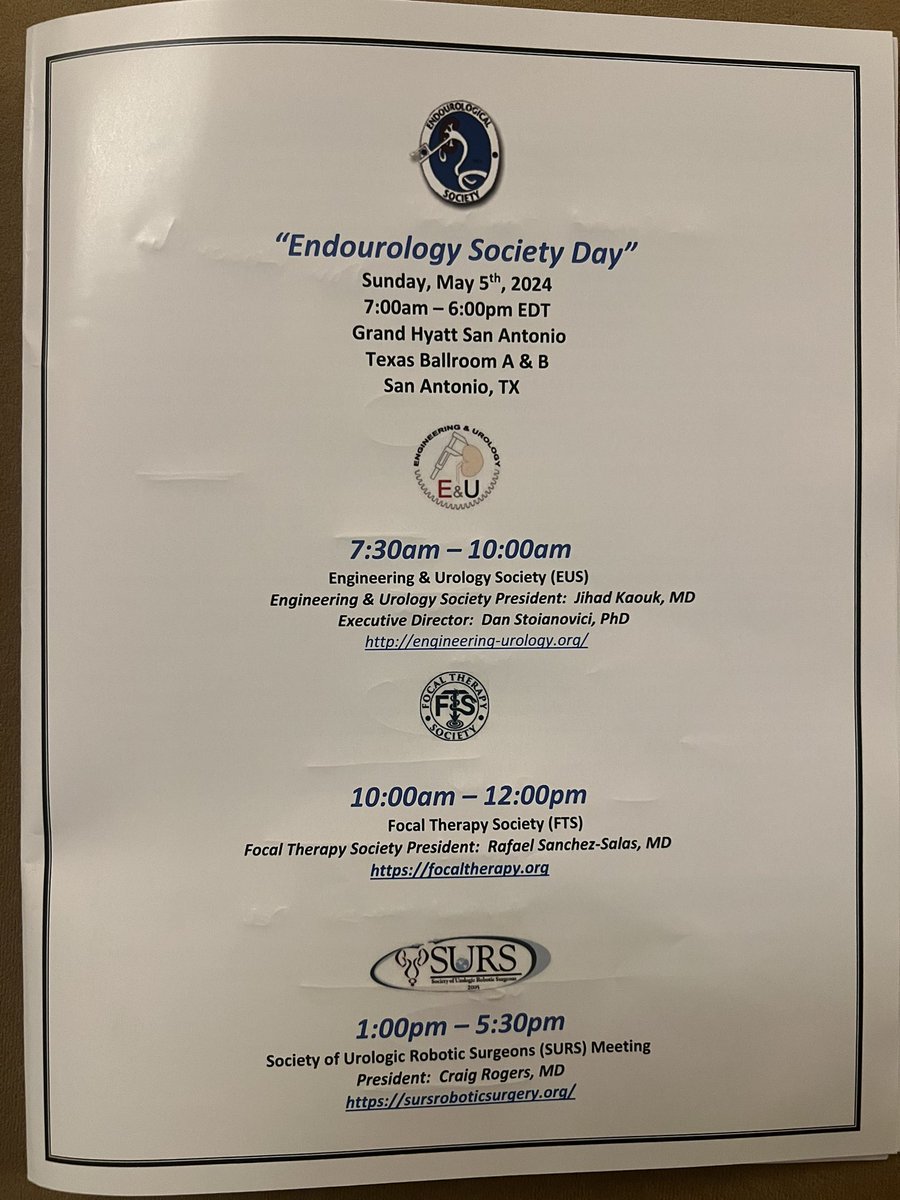 Endourology day starting now at the #AUA24 at Grand Hyatt Texas Ballroom A and B. Exciting program. @Endo_Society @young_endosoc @AmerUrological