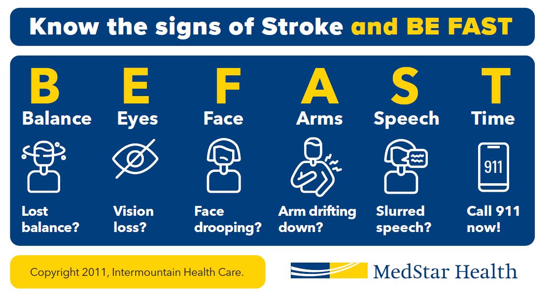May is #NationalStrokeAwarenessMonth. “Be F.A.S.T.”: Knowing the Signs of Stroke. Read this infographic to learn the signs of a stroke using the BEFAST acronym. Visit ms.spr.ly/6019YP1vh for more information.