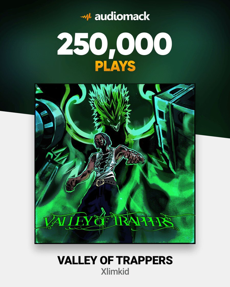 Valley of trappers surpasses 250,000 plays on Audiomack 💚