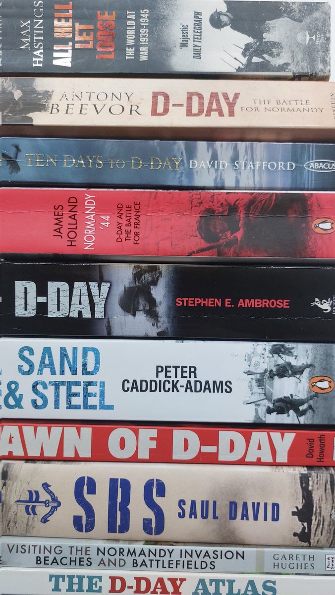 Getting ready for a trip to #Normandy to record a BBC documentary about #DDay (and mud!). Wondering which books to take for some last minute reading...