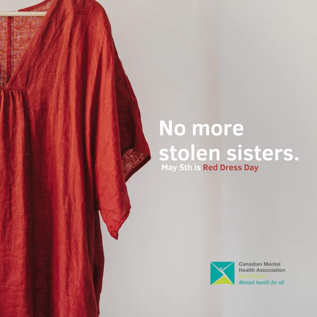 May 5th is the National Day of Awareness for Missing and Murdered Indigenous Women, Girls and Two-Spirit People (MMIWG2S), also known as Red Dress Day. 

'No more stolen sisters.'
#RedDressDay