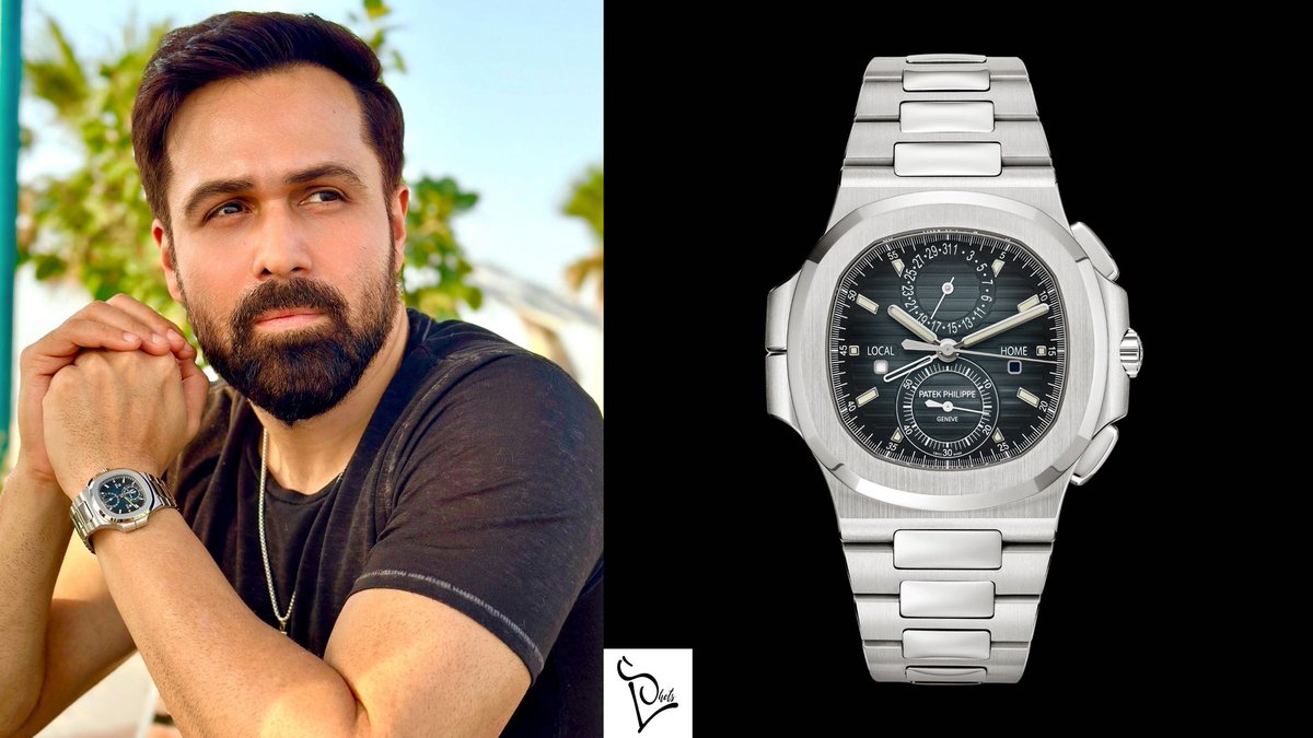 #Bollywood actor @emraanhashmi is wearing a #PatekPhilippe Nautilus Flyback Chronograph Travel Time Ref.5990/1A-011 in stainless steel. It features a blue with a ray sunburst dial and a black gradation to the periphery. Retail Price :$68,930 Market Price :$145,000 #EmraanHashmi
