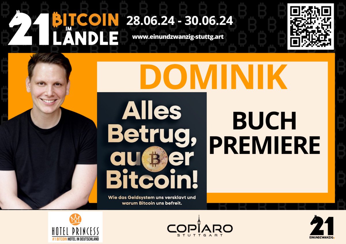 🚨BUCHPREMIERE Dominik @allesbetrug21 wird sein neues Buch vorstellen „ALLES  BETRUG, außer BITCOIN“ ! Der Titel ist Programm, überall werdet ihr  gescammt, egal ob im Renten System, Fiat System oder bei Shitcoins #Bitcoin