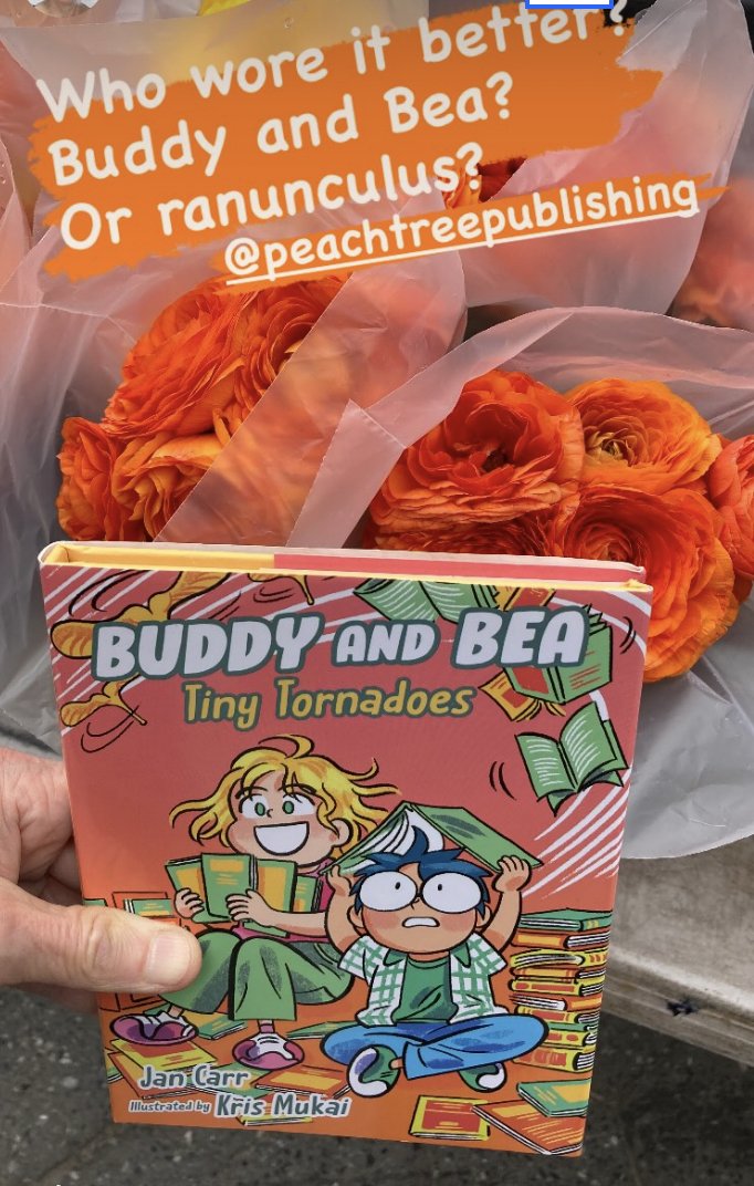 WHO WORE IT BETTER? 🔲 Buddy and Bea ☑︎ Ranunculus Sorry, Buddy and Bea. I hate to be disloyal to my characters, but ranunculus is totally rocking the orange here. @PeachtreePub @aecbks @TransLitAgency @GrowNYC @UnSqGreenmarket #chapterbooks #chapterbookseries #kidsbooks