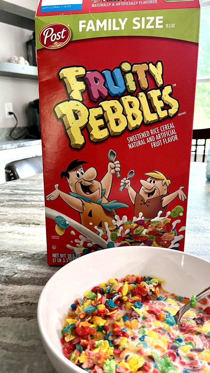 Why is it that I cannot eat Fruity Pebbles without thinking of Jeff Maddox?!? #bestcerealever #itsworthit